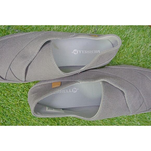 Merrell Gray Canvas Slip On Moccasins Style Shoes - Women's Size 8.5 - Picture 3 of 7